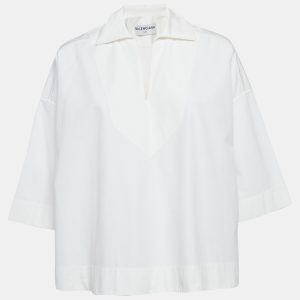 Balenciaga White Cotton Loose Fit Blouse S, Shirts & Tops - Luxury Closet catalog