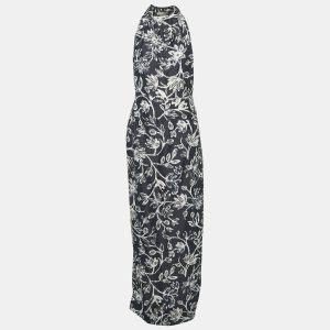 Balenciaga Navy Blue Floral Print Crepe Silk Sleeveless Gown L, Dresses - Luxury Closet catalog