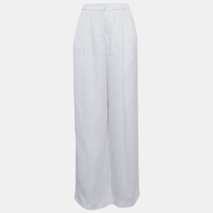 Balenciaga White Silk Straight Fit Trousers M, Clothing - Luxury Closet catalog