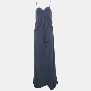 Balenciaga Navy Blue Crepe Drape Detail Maxi Dress M, Dresses - Luxury Closet catalog