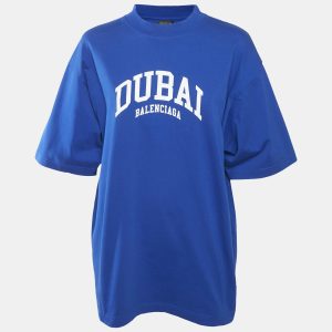 Balenciaga Royal Blue Printed Cotton Medium Fit T-Shirt S, Shirts & Tops - Luxury Closet catalog