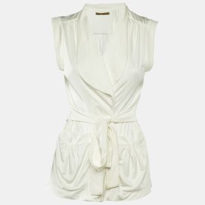 Balenciaga Off-White Jersey Wrap Top M, Shirts & Tops - Luxury Closet catalog