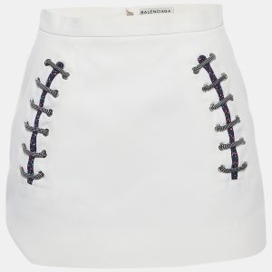 Balenciaga White Crepe Lace-Up Mini Skirt M, Skirts - Luxury Closet catalog