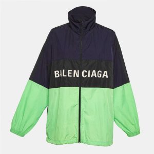 Balenciaga Colorblock Logo Printed Nylon Windbreaker Jacket S, Coats & Jackets - Luxury Closet catalog