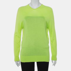 Balenciaga Neon Green Cashmere Oversized Pullover S, Sweaters & Cardigans - Luxury Closet catalog