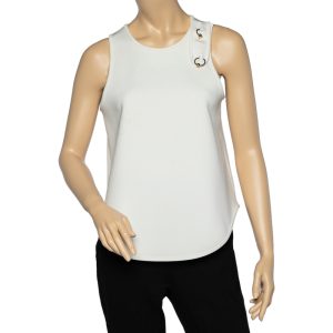 Balenciaga White Knit Embellished Sleeveless Top L, Shirts & Tops - Luxury Closet catalog