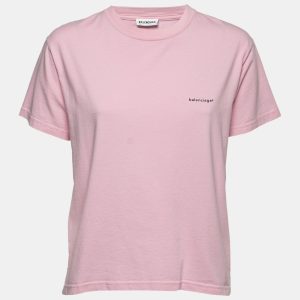 Balenciaga Pink Cotton Logo T-Shirt L, Shirts & Tops - Luxury Closet catalog