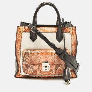 Balenciaga Tricolor Canvas and Python Padlock All Afternoon Tote, Tote Handbags - Luxury Closet catalog