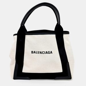 Balenciaga Beige Black Fabric Cabas Tote Bag, Tote Handbags - Luxury Closet catalog