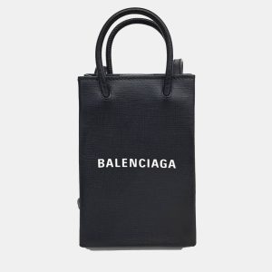 Balenciaga Black Leather shopping phone holder bag, Tote Handbags - Luxury Closet catalog