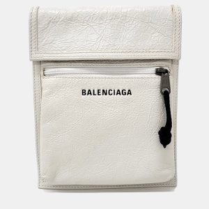 Balenciaga White Leather Explorer Mini Crossbody Bag, Handbags - Luxury Closet catalog