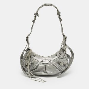 Balenciaga Grey Croc Embossed Leather XS Le Cagole Shoulder Bag, Shoulder Bags - Luxury Closet catalog