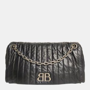Balenciaga Black Leather Monaco Large Chain Bag, Shoulder Bags - Luxury Closet catalog