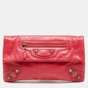 Balenciaga Coral Pink Leather RH Classic Envelope Clutch, Clutches & Special Occasion Bags - Luxury Closet catalog