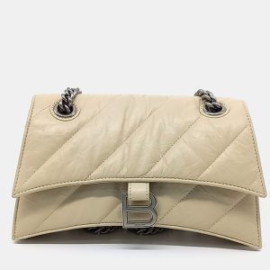 Balenciaga Beige Leather Crush Chain Bag Small, Handbags - Luxury Closet catalog