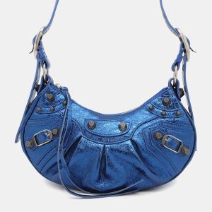 Balenciaga Luca Metallic Blue Leather Shoulder Bag, Handbags - Luxury Closet catalog