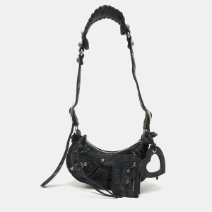 Balenciaga Black Denim Monogram XS Le Cagole Shoulder Bag, Shoulder Bags - Luxury Closet catalog