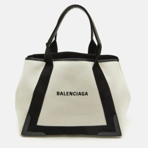 Balenciaga Off White/Black Canvas and Leather S Navy Cabas Tote, Tote Handbags - Luxury Closet catalog