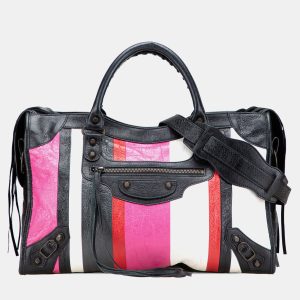 Balenciaga Pink Lambskin Motocross Arena Multicolore Classic City Satchel, Satchels - Luxury Closet catalog