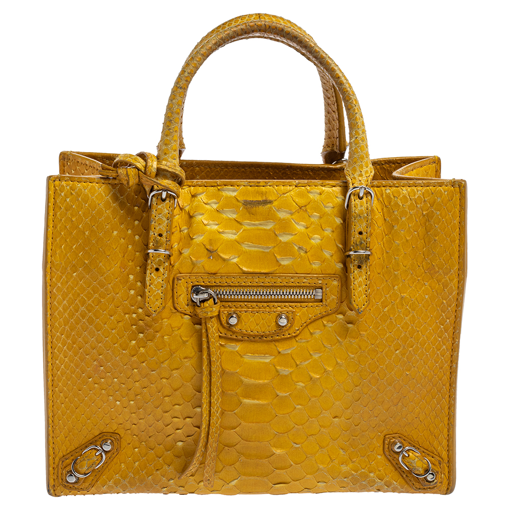 Balenciaga Yellow Python Mini Papier A4 Tote, Tote Handbags - Luxury Closet catalog