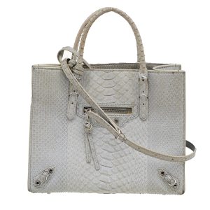 Balenciaga Light Grey Python Leather Papier A6 Tote, Tote Handbags - Luxury Closet catalog