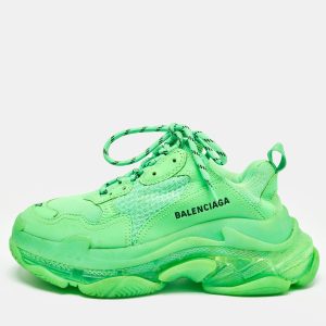 Balenciaga Green Mesh and Faux Leather Triple S Sneakers Size 37, Athletic Shoes & Sneakers - Luxury Closet catalog