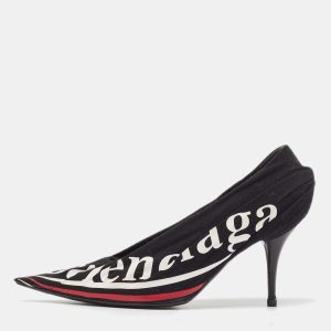 Balenciaga Black Logo Print Fabric Knife Pumps Size 38, Pumps - Luxury Closet catalog