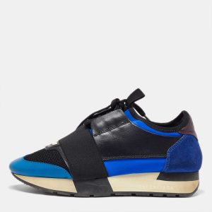 Balenciaga Blue/Black Leather and Mesh Race Runner Sneakers Size 35, Athletic Shoes & Sneakers - Luxury Closet catalog