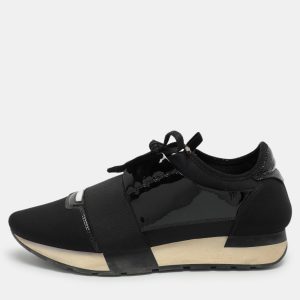 Balenciaga Black Patent Leather and Fabric Race Runner Low Top Sneakers Size 39, Athletic Shoes & Sneakers - Luxury Closet catalog