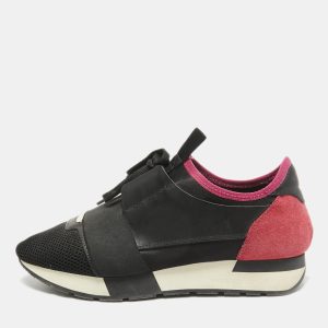 Balenciaga Black Leather and Mesh Race Runner Lace Up Sneakers Size 39, Athletic Shoes & Sneakers - Luxury Closet catalog