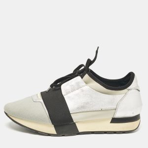 Balenciaga Silver/Grey Fabric and Leather Race Runner  Sneakers Size 40, Athletic Shoes & Sneakers - Luxury Closet catalog