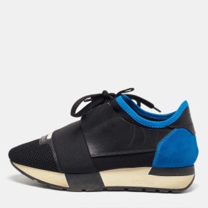 Balenciaga Black/Blue Mesh and Leather Race Runner Sneakers Size 35, Athletic Shoes & Sneakers - Luxury Closet catalog