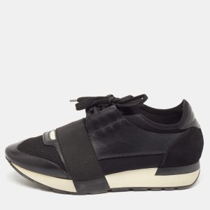 Balenciaga Black Leather and Mesh Race Runner Sneakers Size 38, Athletic Shoes & Sneakers - Luxury Closet catalog