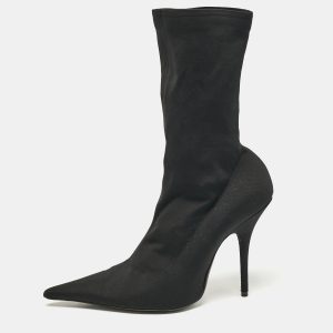Balenciaga Black Stretch Fabric Knife Mid Calf Boots Size 38, Boots - Luxury Closet catalog