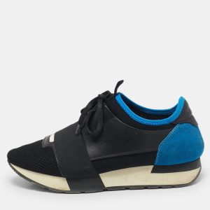 Balenciaga Blue/Black Mesh and Suede Race Runner Low Top Sneakers Size 38, Athletic Shoes & Sneakers - Luxury Closet catalog