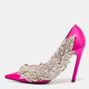 Balenciaga Pink Satin Crystal Embellished Pumps Size 38, Pumps - Luxury Closet catalog