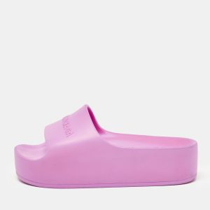 Balenciaga Pink Rubber Platform Chunky Slide Sandals Size 36, Sandals - Luxury Closet catalog