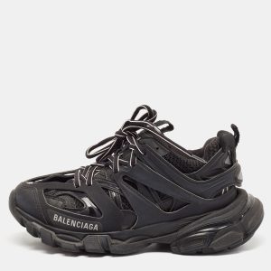 Balenciaga Black Faux Leather and Mesh Track Sneakers Size 36, Athletic Shoes & Sneakers - Luxury Closet catalog