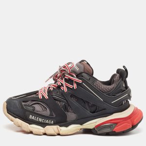 Balenciaga Black Faux Leather and Mesh Track Sneakers Size 37, Athletic Shoes & Sneakers - Luxury Closet catalog