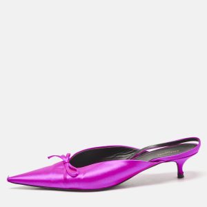 Balenciaga Magenta Satin Knife Bow Slingback Pumps Size 41, Pumps - Luxury Closet catalog