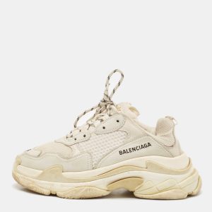 Balenciaga Cream Faux Leather and Mesh Triple S Sneakers Size 39, Athletic Shoes & Sneakers - Luxury Closet catalog