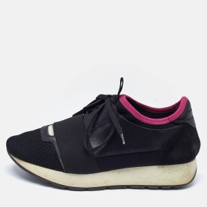 Balenciaga Black Fabric and Leather Race Runner Lace Up Sneakers Size 37, Athletic Shoes & Sneakers - Luxury Closet catalog