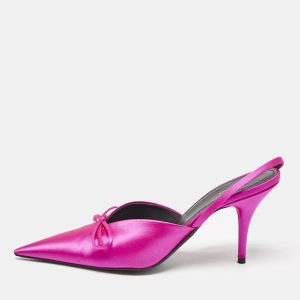 Balenciaga Fuchsia Satin Knife Bow Slingback Pumps Size 38, Pumps - Luxury Closet catalog