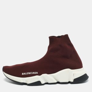 Balenciaga Burgundy Knit Fabric Speed Trainer Slip On Sneakers Size 39, Athletic Shoes & Sneakers - Luxury Closet catalog