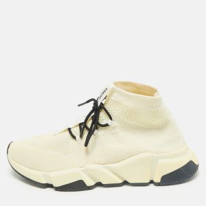 Balenciaga Cream Knit Fabric Speed Sock Lace Up Sneakers Size 39, Athletic Shoes & Sneakers - Luxury Closet catalog