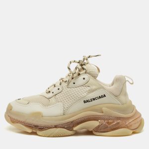 Balenciaga Beige Leather and Mesh Triple S Clear Sole Sneakers Size 41, Athletic Shoes & Sneakers - Luxury Closet catalog