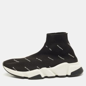 Balenciaga Black/White Knit Fabric Allover Logo Speed Trainer Sneakers Size 37, Athletic Shoes & Sneakers - Luxury Closet catalog