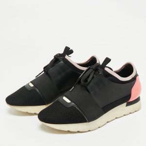Balenciaga Black/Pink Leather and Mesh Race Runner Low Top Sneakers Size 38, Athletic Shoes & Sneakers - Luxury Closet catalog
