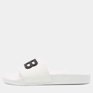 Balenciaga White Rubber BB Pool Slide Sandals Size 37, Sandals - Luxury Closet catalog