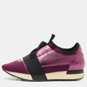 Balenciaga Purple/Black Leather and Fabric Race Runner Low Top Sneakers Size 36, Athletic Shoes & Sneakers - Luxury Closet catalog